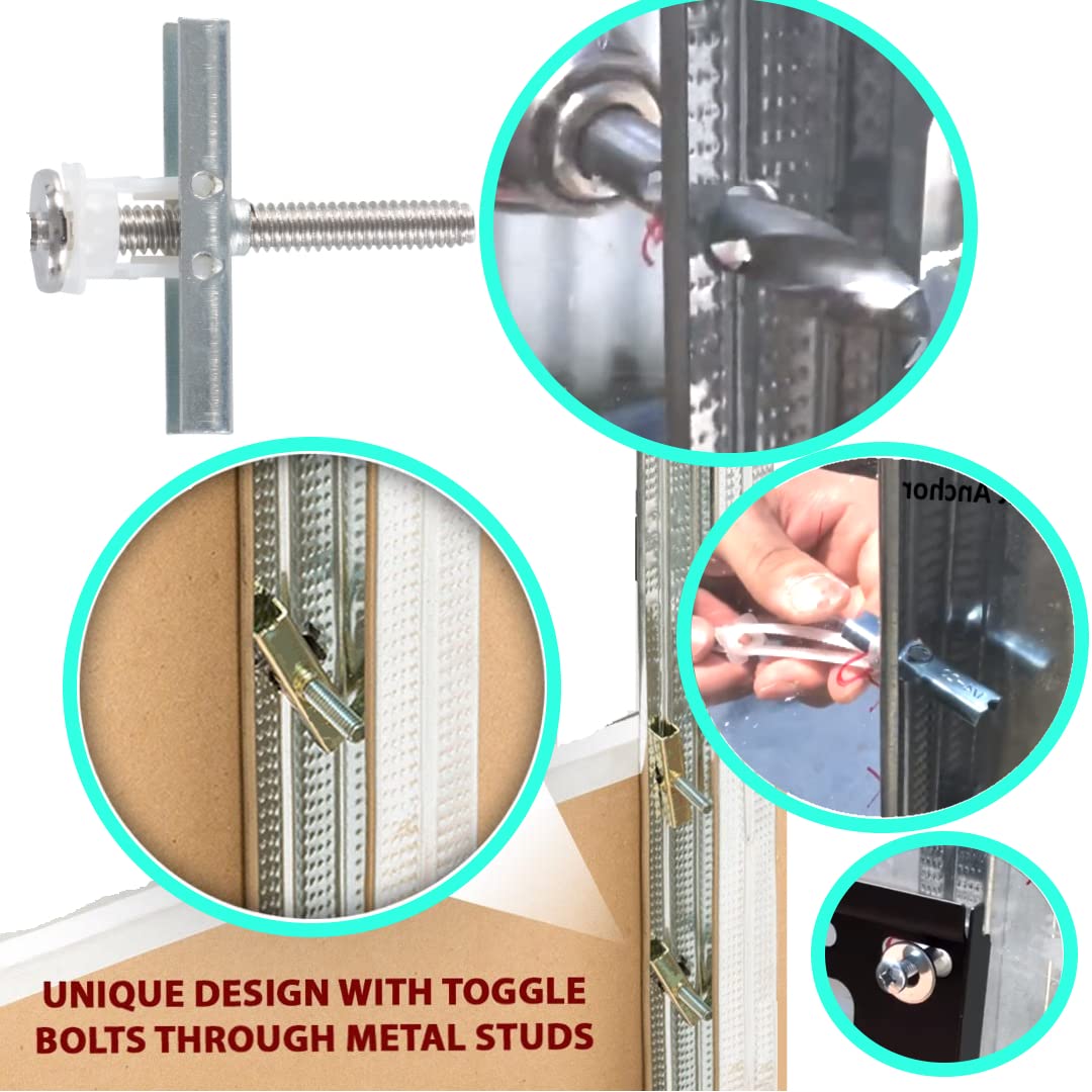 CondoMounts TV Mounting Kit | Holds 90lbs | NO Gap Mounting Kit | Steel Stud | NO Stud Drywall | Frame TV | includes 6 Elephant Anchor (3/16) with 1-Pilot Head Titanium Drill Bit & Mounting Hardware