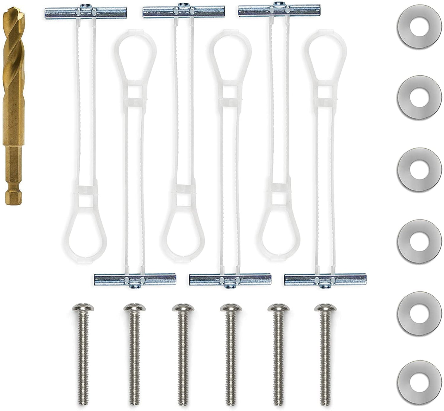 CondoMounts TV Mounting Kit | Holds 90lbs | NO Gap Mounting Kit | Steel Stud | NO Stud Drywall | Frame TV | includes 6 Elephant Anchor (3/16) with 1-Pilot Head Titanium Drill Bit & Mounting Hardware