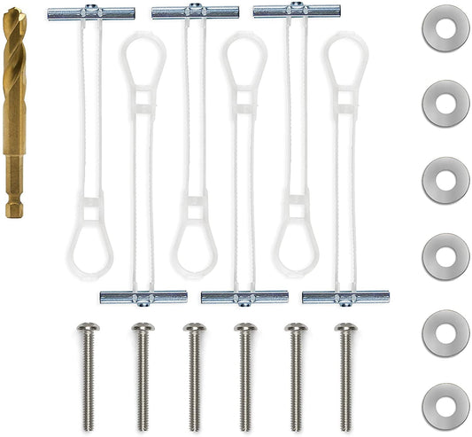 CondoMounts TV Mounting Kit | Holds 90lbs | NO Gap Mounting Kit | Steel Stud | NO Stud Drywall | Frame TV | includes 6 Elephant Anchor (3/16) with 1-Pilot Head Titanium Drill Bit & Mounting Hardware