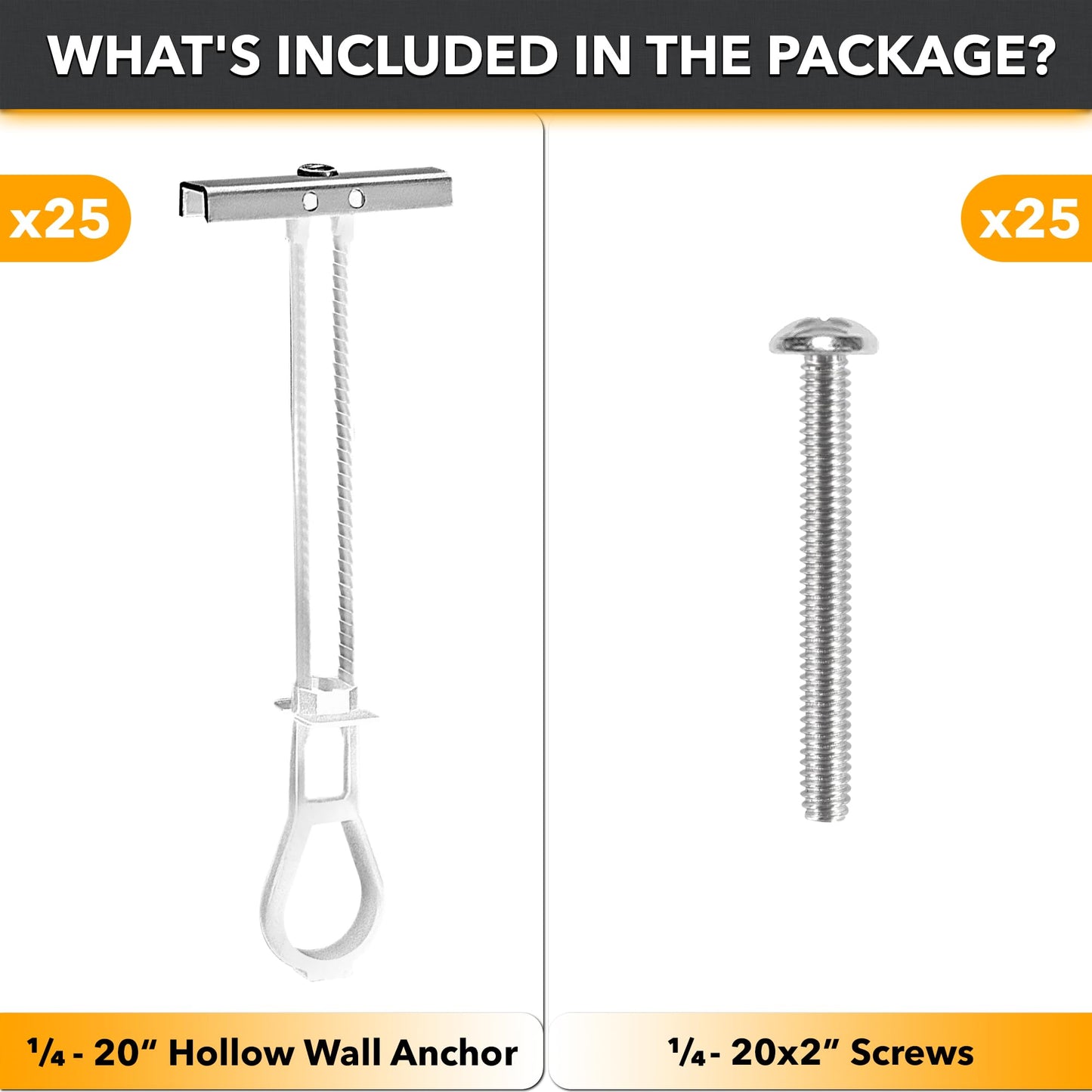 CondoMounts Universal Wall Mounting Anchors | Steel, Metal Studs | Holds 90lbs | Elephant Anchor Set & Mounting Kit