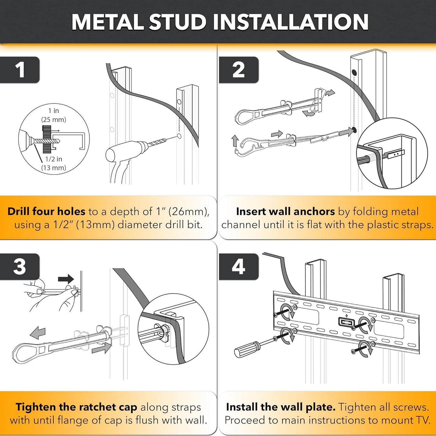 Professional Steel Stud TV Kit