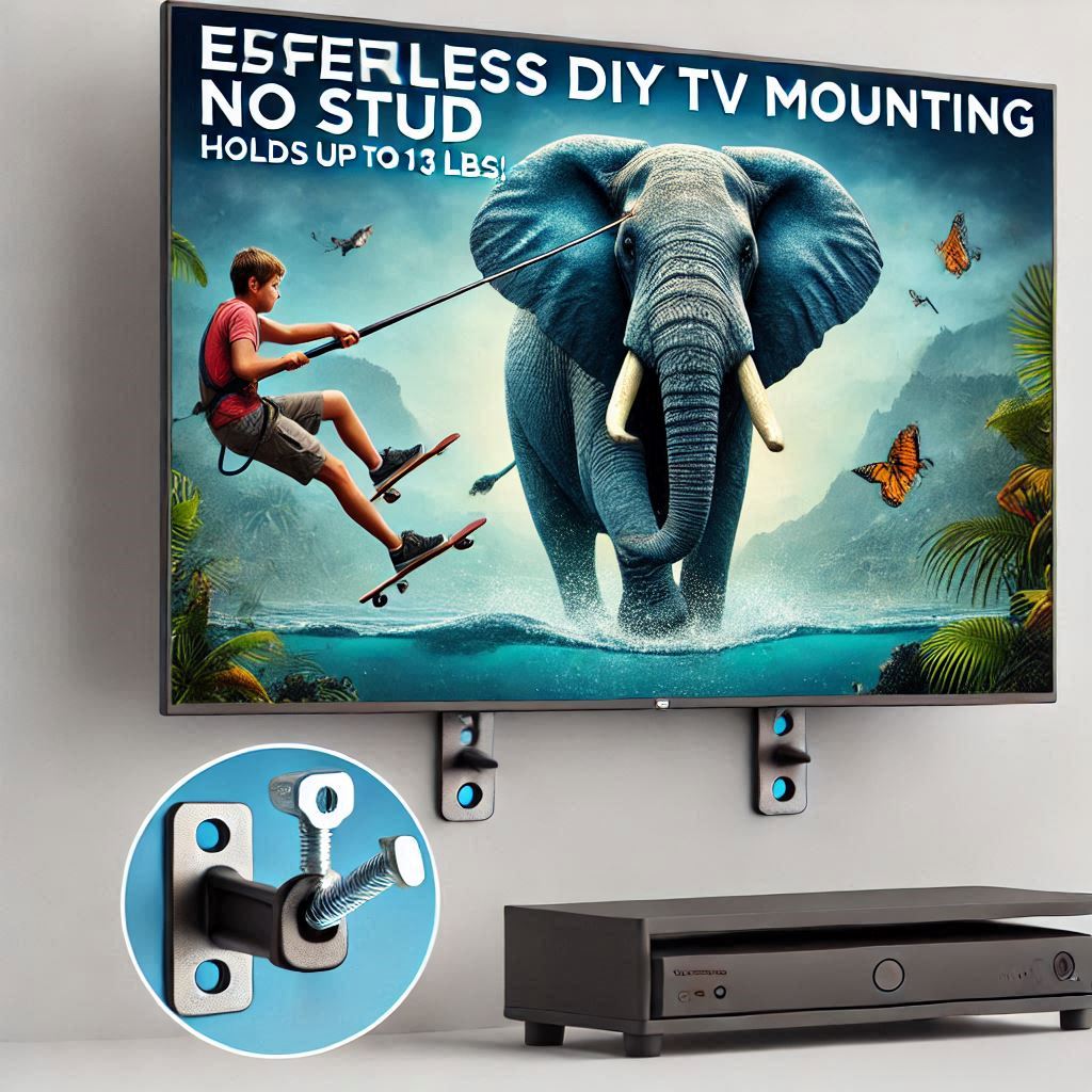 Effortless DIY TV Mounting with Elephant Anchor: No Stud, Easy Install, Holds up to 132lbs!